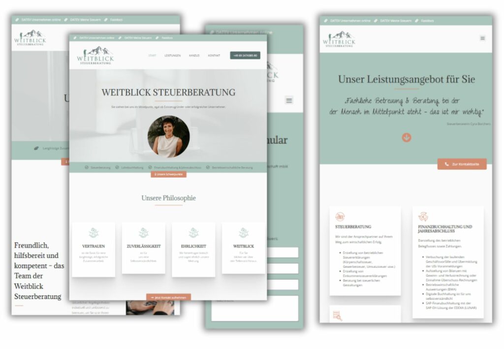 Die Website unseres Kunden Steuerberatung Weitblick