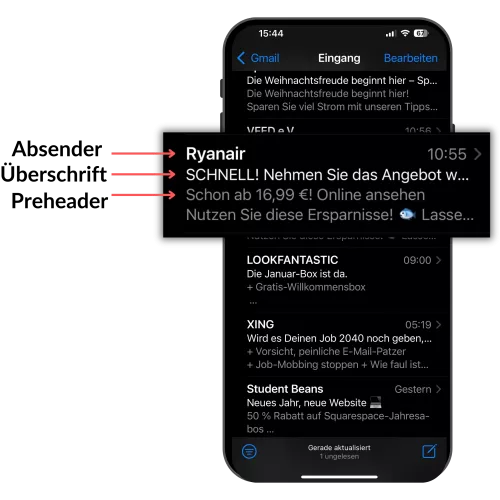 Beispiel für PreHeader